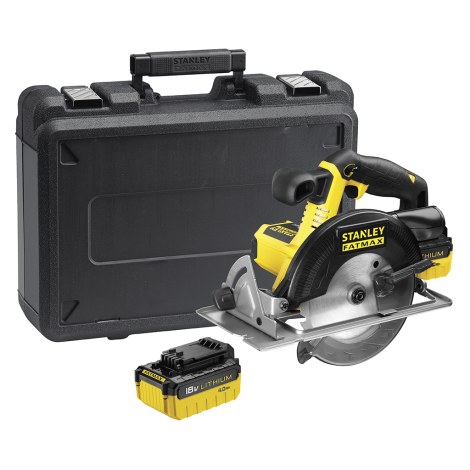 Akumuliatorinis diskinis pjūklas Stanley FMC660M2; 18 V; 2x4,0 Ah akum.