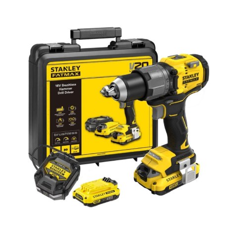 Smūginis suktuvas-gręžtuvas Stanley Fatmax SFMCD726D2K-QW; 18 V; 2x2,0 Ah akum.