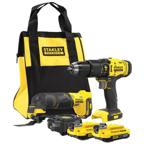 Įrankių rinkinys Stanley SFMCK213D2S-QW (SFMCD711 + SFMCE500); 18 V; 2 x 2,0 Ah akum.
