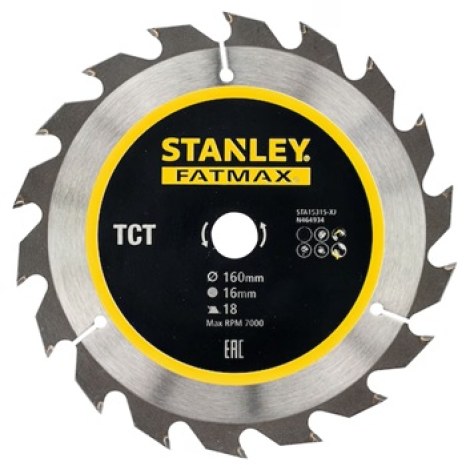 Pjovimo diskas Stanley STA15315; 160x16mm; Z18