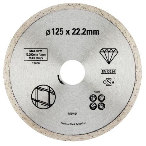 Deimantinis pjovimo diskas Stanley STA38007-XJ; 125 mm
