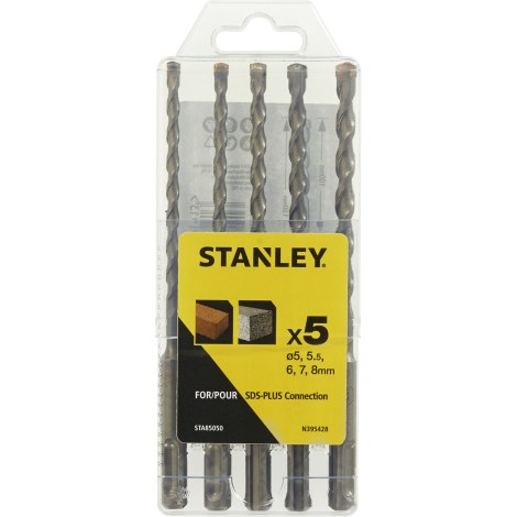Grąžtų komplektas betonui Stanley STA85050-XJ; SDS, 5-8 mm; 5 vnt.