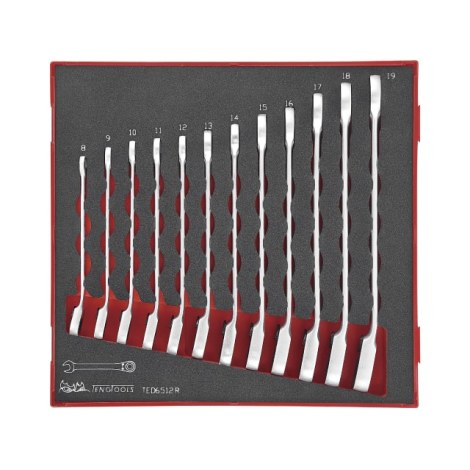 Terkšlinių veržliarakčių rinkinys Teng Tools TED6512R; EVA; 12 vnt.
