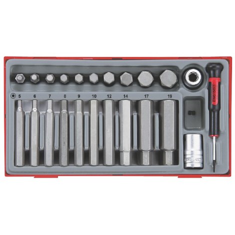 Sukimo antgalių rinkinys Teng Tools TTHEX23; 23 vnt.
