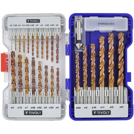 Grąžtų metalui rinkinys Tivoly FURIUS; HSS; 1-13 mm; 26 vnt.