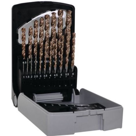 Grąžtų metalui rinkinys Tivoly FURIUS; HSS; 1-10 mm; 19 vnt.