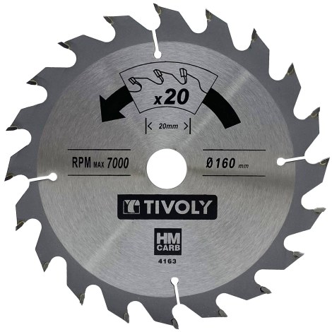 Pjovimo diskas medienai Tivoly XT50514004163; 160x1,5x20 mm; Z20