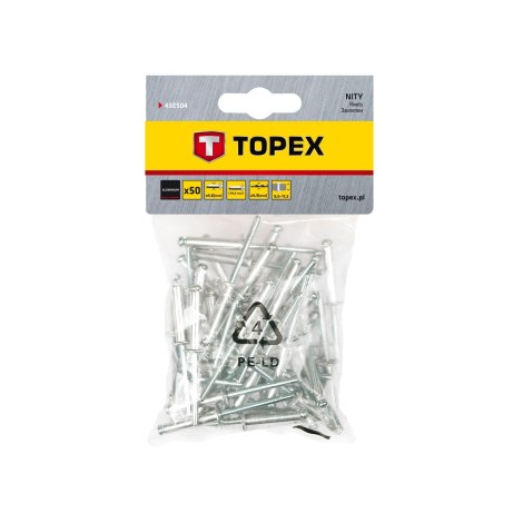 Kniedės Topex 43E504; 4,8x14,5 mm; 50 vnt.