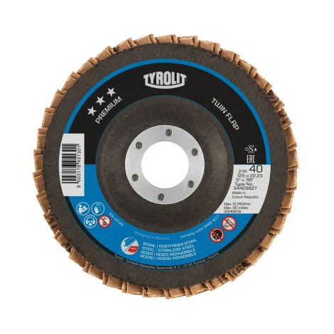 Vėduoklinis šlifavimo diskas Tyrolit T34429828; 125x22,23 mm; K60