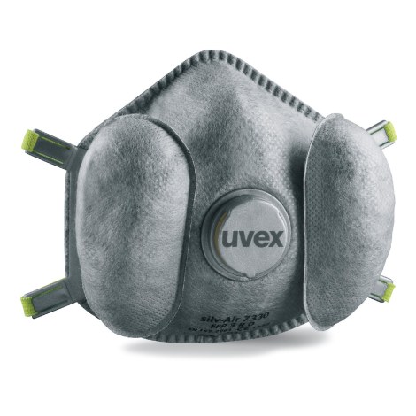 Respiratorius su vožtuvu UVEX Silv-Air exxcel 7330; FFP3; 3 vnt.