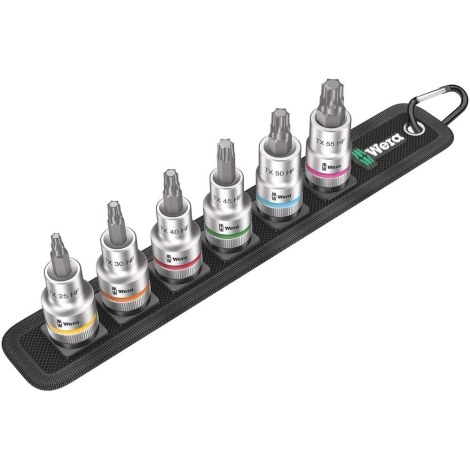 Galvučių su antgaliais komplektas Wera WE05003997001; Torx; 1/2''; 6 vnt.