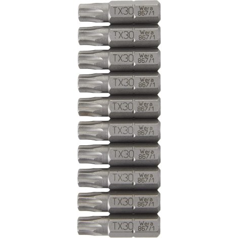 Sukimo antgalis Wera WE05072411001; 867/1; Torx; TX30x25 mm; 10 vnt.