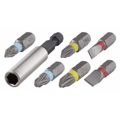 Sukimo antgalių kompl. Wolfcraft; SL/PH/PZ; 7 vnt.