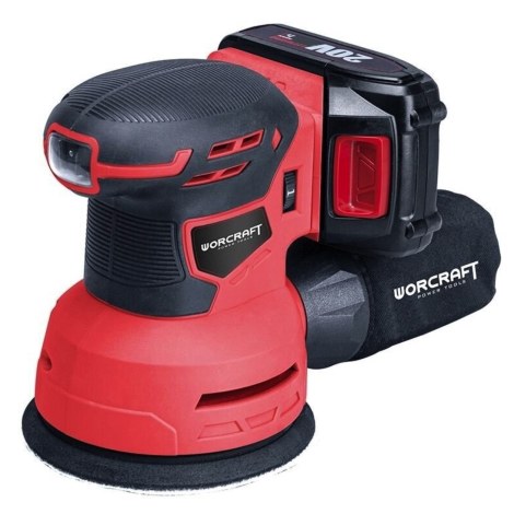 Ekscentrinis šlifuoklis Worcraft CRS-S20Li; 20 V; 1x4,0 Ah akum.