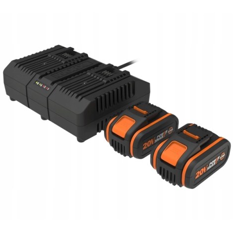 Priedų rinkinys Worx WA3611; 20 V; 2x4,0 Ah akum.