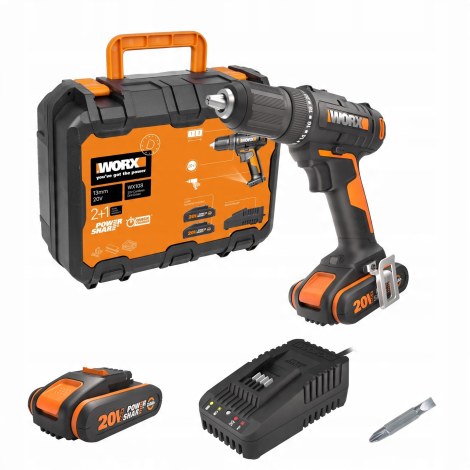 Akumuliatorinis suktuvas-gręžtuvas Worx WX108; 20 V; 2x2,0 Ah akum.