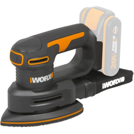 Trikampis šlifuoklis Worx WX822.9; 20 V (be akumuliatoriaus ir pakrovėjo)