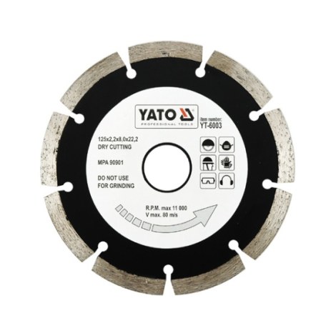 Deimantinis diskas sausam pjovimui Yato YT-6003; 125 mm