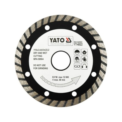 Deimantinis pjovimo diskas Yato YT-6022; 115x22,2 mm 