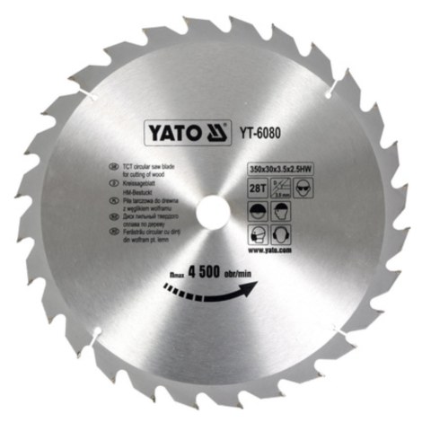 Pjovimo diskas medienai Yato YT-6080; 350x30 mm; Z28