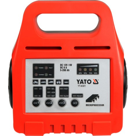 Automobilių akumuliatorių pakrovėjas Yato YT-8301; 6 V/12 V 