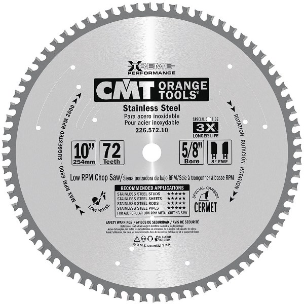 Pjovimo diskas metalui CMT 226; 254x2,2x15,87; Z72; 10