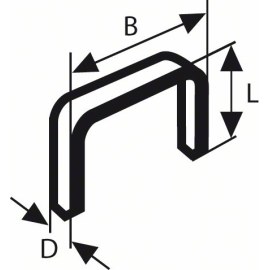 Kabės Bosch; 11,4x6 mm; 1000 vnt.; tipas 53; plieno