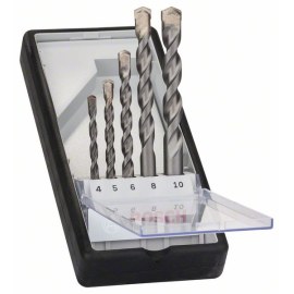 Grąžtų komplektas betonui Bosch Silver Percussion; 4-10 mm; 5 vnt.