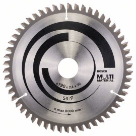 Pjovimo diskas medienai Bosch MULTI MATERIAL; 190x2,4x30,0 mm; Z54; -5°  