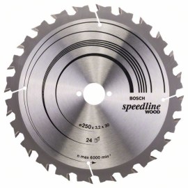 Pjovimo diskas medienai Bosch SPEEDLINE WOOD; 250x3,2x30,0 mm; Z24; 15°  
