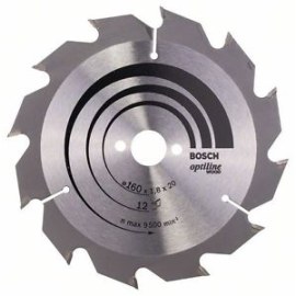 Pjovimo diskas medienai Bosch OPTILINE WOOD; 160x1,8x20,0 mm; Z12; 15°  