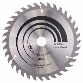 Pjovimo diskas medienai Bosch; 165x1,7x20,0 mm; Z36; 15° 