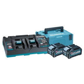 Priedų rinkinys Makita 191U00-8 (BL4040+DC40RB+MAKPAC); 40 V; 2x4,0 Ah akum.