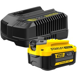Akumuliatorius Stanley V20; 18 V; 4,0 Ah + pakrovėjas