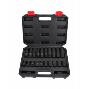 Smūginių galvučių rinkinys AWTools AW38695BL; 1/2''; 10-19 mm; 20 vnt.