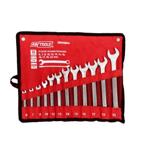 Kombinuotų veržliarakčių komplektas AWTools AW39814; 6-12 mm; 12 vnt.