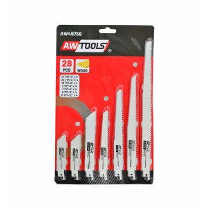 Pjūkleliai tiesiniam pjūklui AWTools AW49758; 28 vnt.