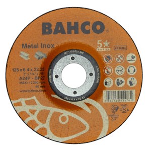 Šlifavimo diskas Bahco Metal Inox; 125x6,4 mm 