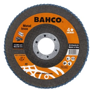 Vėduoklinis šlifavimo diskas Bahco Inox&Metal; 125 mm; P40 