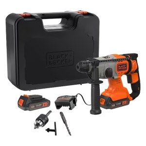 Perforatorius Black & Decker BCD900E2K-QW; 18 V; 1,2 J; SDS-plus; 2x2,5 Ah akum.