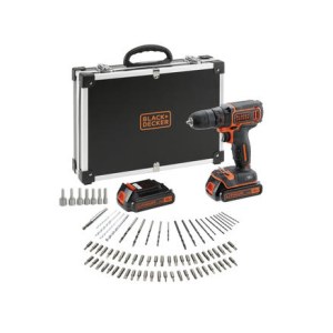 Suktuvas-gręžtuvas Black&Decker BDCDC18BAFC; 18 V; 2x1,5 Ah akum. + rinkinys