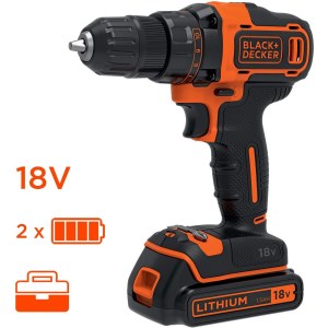 Akumuliatorinis suktuvas-gręžtuvas Black & Decker BDCDD186KB-QW; 18 V; 2x1,5 Ah akum.