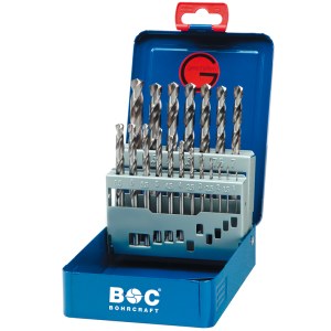 Grąžtų komplektas metalui Bohrcraft BC11201310019; HSS-G; 1-10 mm; 19 vnt.