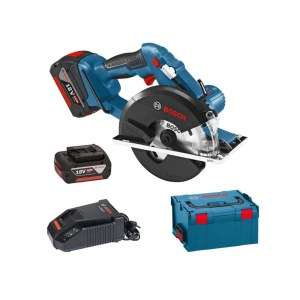 Akumuliatorinis diskinis pjūklas Bosch GKM 18 V-LI; 18 V; 2x5,0 Ah akum.