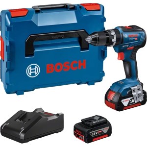 Smūginis suktuvas-gręžtuvas Bosch GSB 18V-55; 18 V; 2x4,0 Ah akum. + L-Boxx
