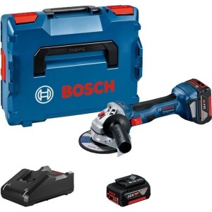 Akumuliatorinis kampinis šlifuoklis Bosch GWS 18V-7 Professional; 18 V; 2x4,0 Ah akum.