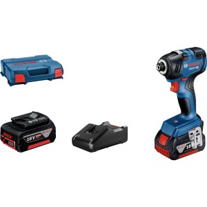 Smūginis veržliasukis Bosch GDR 18V-200; 18 V; 2x4,0 Ah akum.