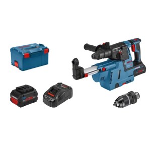 Perforatorius Bosch GBH 18V-26 F; 2,6 J; SDS-plus; 18 V; 2x5,5 Ah + Bosch GDE 18V-16 