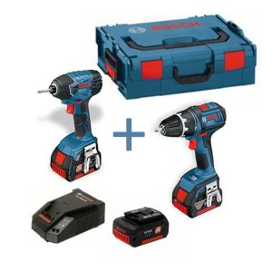 Suktuvas Bosch GSR 18 VE-2 Li; 2x4,0 Ah akum. + Smūginis veržliasukis GDR 18 V Li