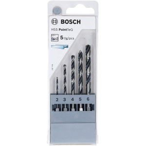 Grąžtų komplektas metalui Bosch HSS PointTeQ; 2-6 mm; 5 vnt.